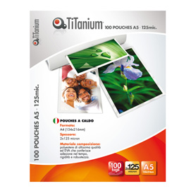 100 POUCHES 80x120mm 125my SWISS CARD TiTanium