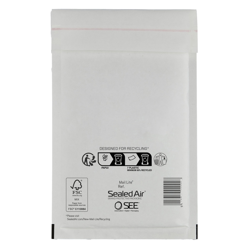 10 Buste imbottite BIANCHE C 15X21cm UTILE MAIL LITE® SEALED AIR®
