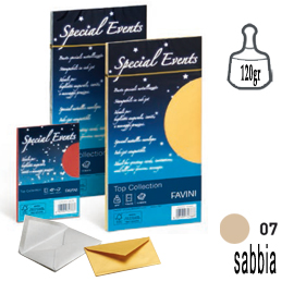 10 buste SPECIAL EVENTS METAL 120gr 110x220mm sabbia FAVINI