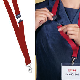 10 CORDONCINI PORTABADGE 20mm ROSSO DURABLE