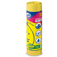 10 SACCHI IMMONDIZIA 70X110CM 120LT HD 16mic GIALLO LOGEX