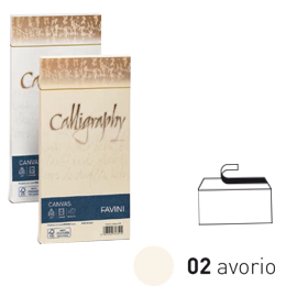 25 BUSTE CALLIGRAPHY CANVAS 110X220MM 100GR 02 AVORIO