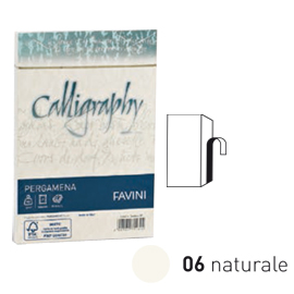 25 buste CALLIGRAPHY PERGAMENA 120x180mm 90gr naturale FAVINI