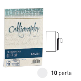 25 buste CALLIGRAPHY PERGAMENA 120x180mm 90gr perla FAVINI