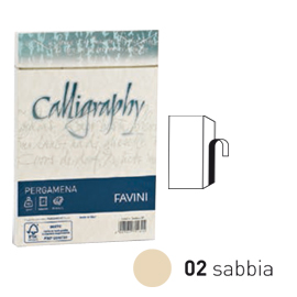 25 buste CALLIGRAPHY PERGAMENA 120x180mm 90gr sabbia FAVINI