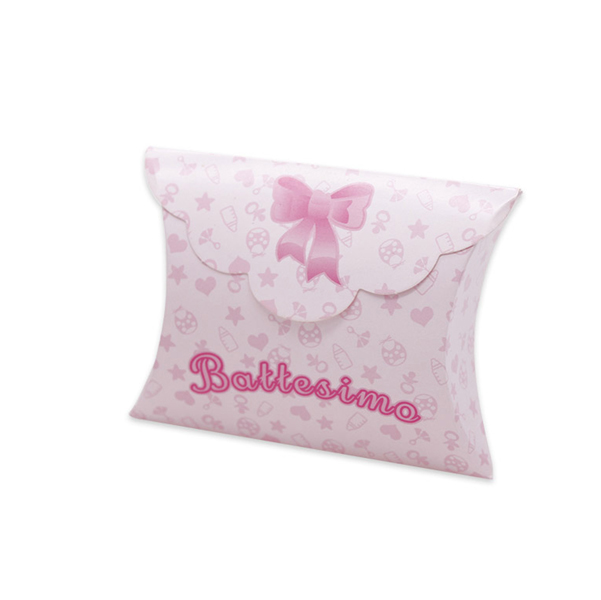 ***25 scatoline portaconfetti 10x8x3cm Battesimo Baby rosa Big Party