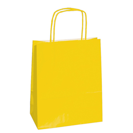 25 shoppers carta kraft 14x9x21cm twisted giallo