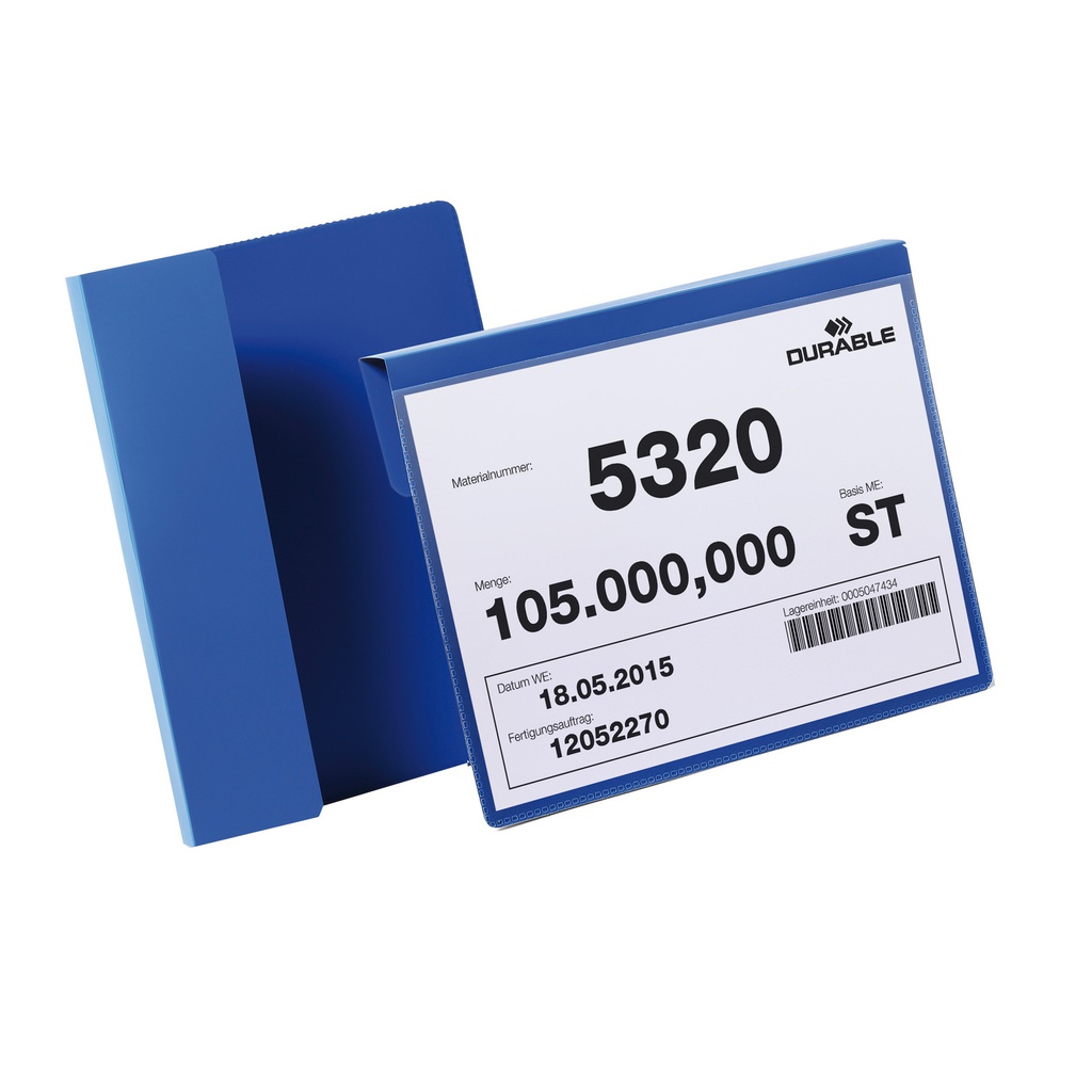 50 buste identificazione con aletta 210x148mm (A5-oriz 1722 Blu Durable