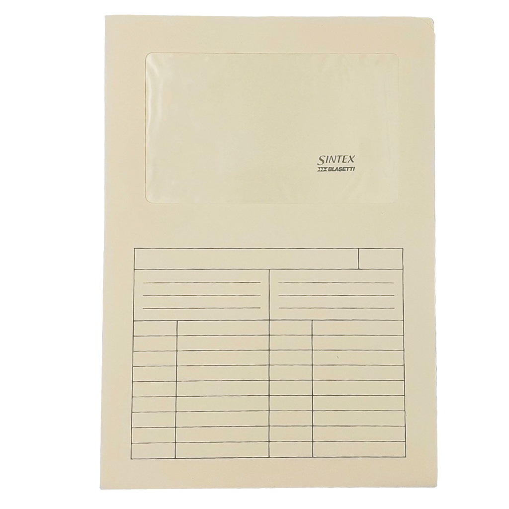 50 Cartelline a L c/finestra avorio 120gr Sintex Blasetti
