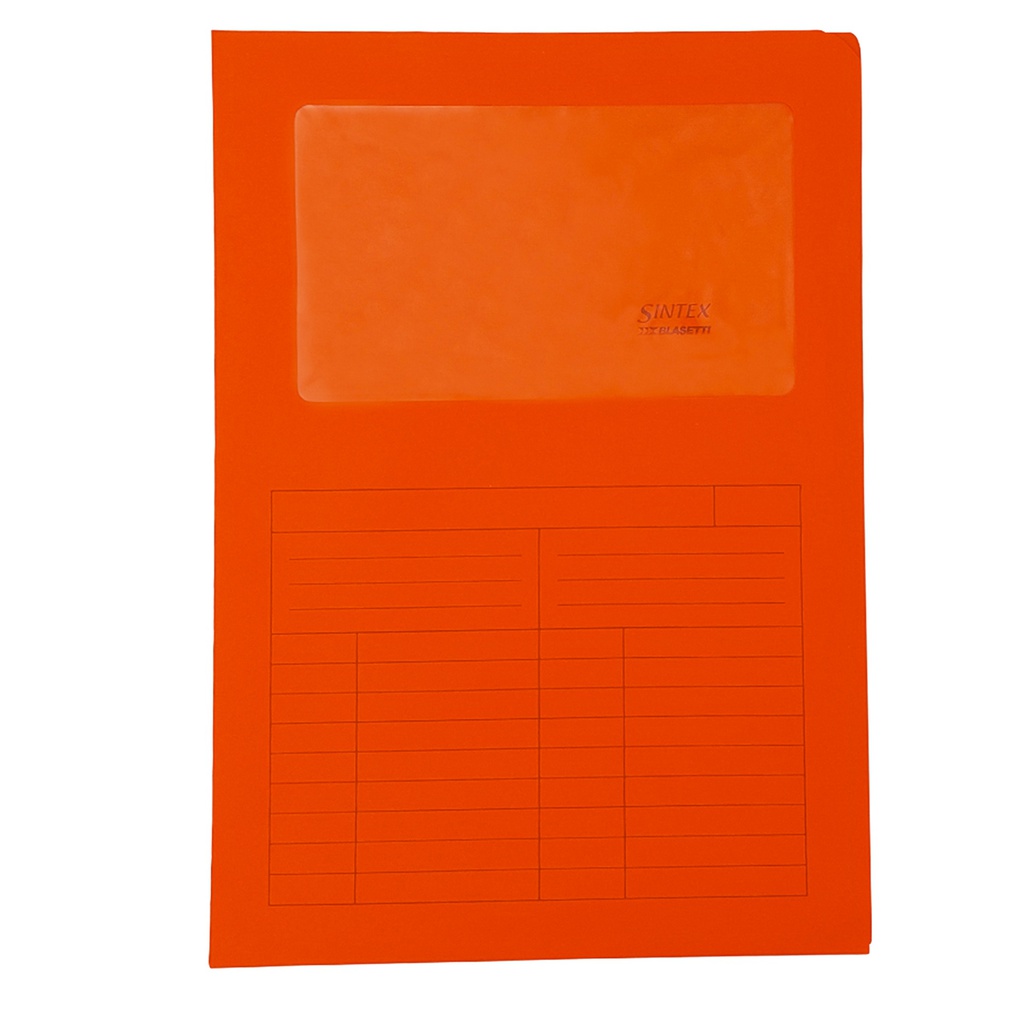 50 Cartelline a L c/finestra rosso 120gr Sintex Blasetti