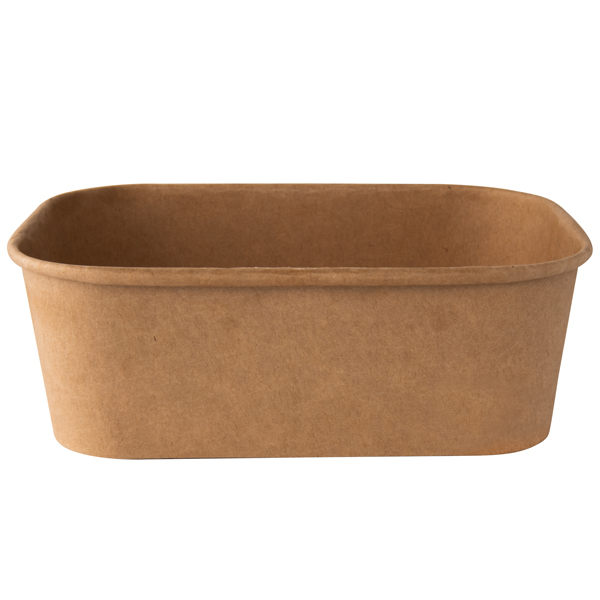 50 bowl rettangolari monouso 750ml cartoncino avana Signor Bio