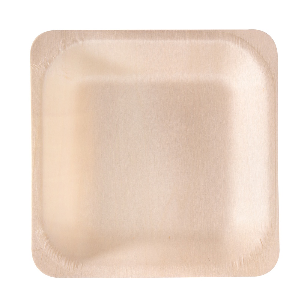 50 Piatti monouso in legno quadrati 14,5 x 14,5cm Signor Bio (Delist