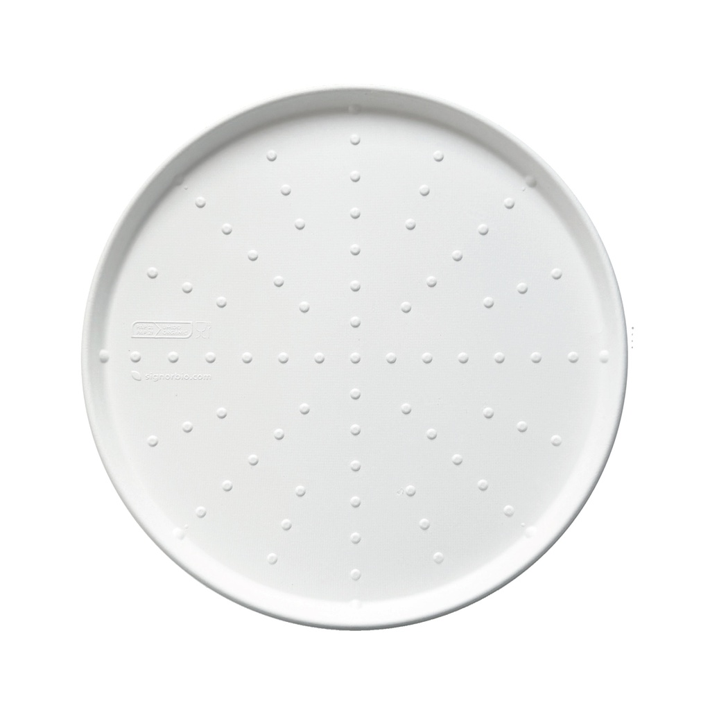 50 Piatti tondi monouso per pizza in canna da zucchero D 32,5cm Signor Bio