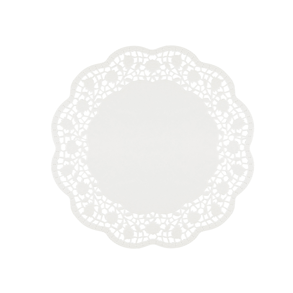 ***6 Sottotorta decorativi in carta bianca diametro 27cm