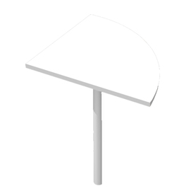 ANGOLARE 90  BIANCO + GAMBA SUPPORTO GRIGIO CROMATO x SCRIVANIE EASY