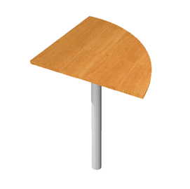 ANGOLARE 90  FAGGIO + GAMBA SUPPORTO GRIGIO CROMATO x SCRIVANIE EASY