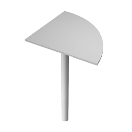 ANGOLARE 90  GRIGIO + GAMBA SUPPORTO GRIGIO CROMATO x SCRIVANIE EASY