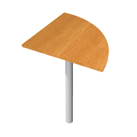 ANGOLARE 90  NOCE CHIARO + GAMBA SUPPORTO GRIGIO CROMATO x SCRIVANIE EASY