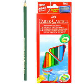 ASTUCCIO 12 PASTELLI COLORATI TRIANGOLARI ECO FABER CASTELL