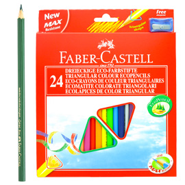 ASTUCCIO 24 PASTELLI COLORATI TRIANGOLARI ECO FABER CASTELL