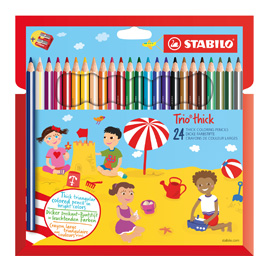Astuccio 24 pastelli Trio Thick colori assortiti STABILO