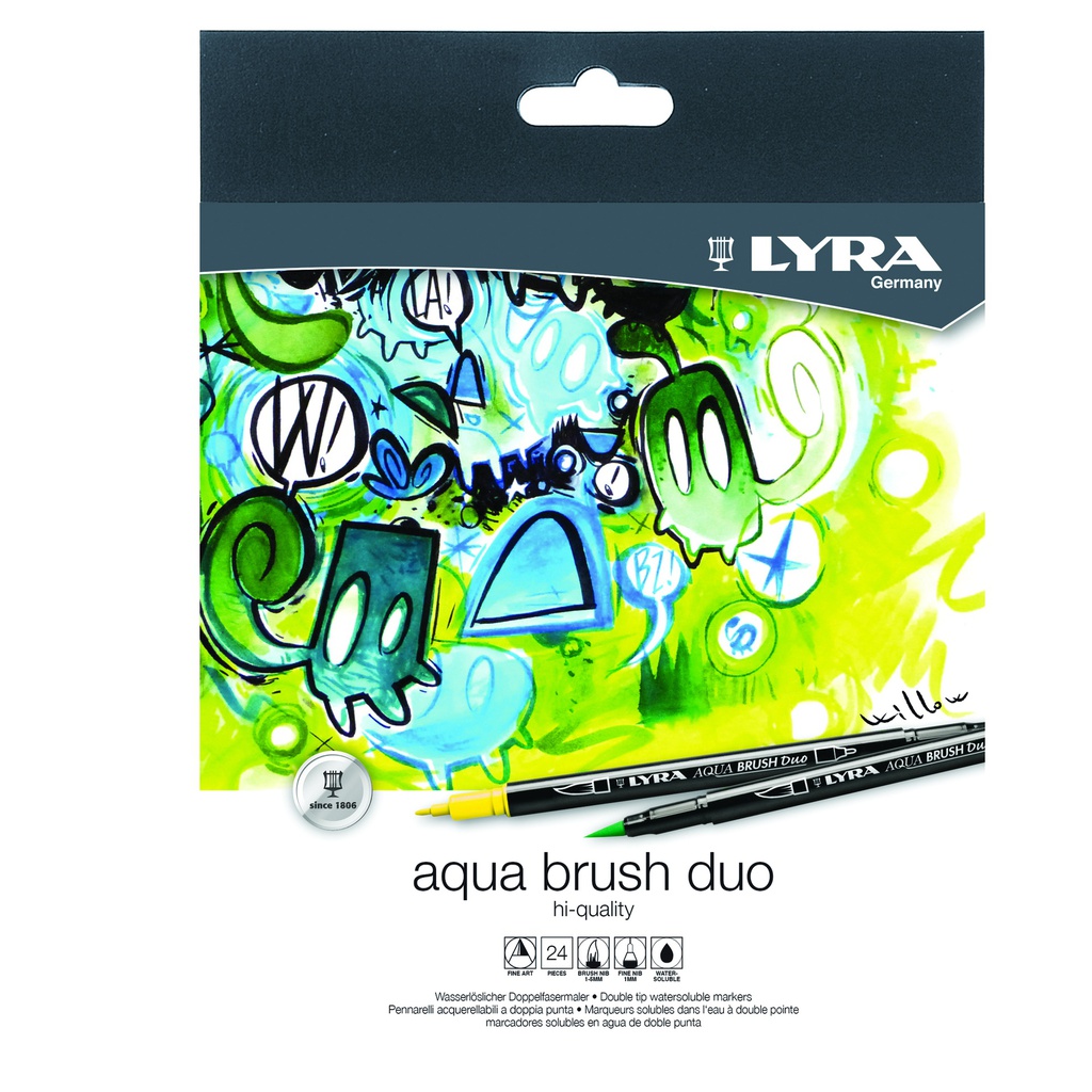 Astuccio 24 pennarelli Aqua Brush Duo LYRA