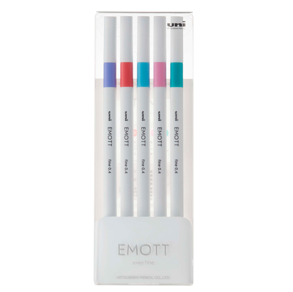 ***Astuccio 5 fineliner EMOTT tratto 0.4mm colori ass. Candy Pop Uni Mitsubishi