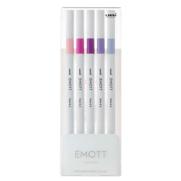 ***Astuccio 5 fineliner EMOTT tratto 0.4mm colori ass. Floral Uni Mitsubishi