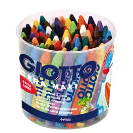 BARATTOLO 60 PASTELLI CERA MAXI 100mm D 11.5mm GIOTTO