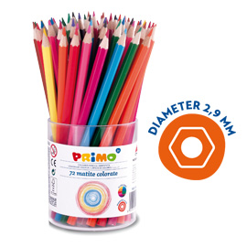 BICCHIERE DA 72 PASTELLI COLORATI 100 FSC in 12 colori PRIMO