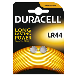 BLISTER 2 PILE ALCALINE DURACELL 1,5V 150mAh (LR44