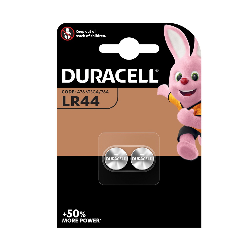 BLISTER 2 PILE ALCALINE DURACELL 1,5V 150mAh (LR44