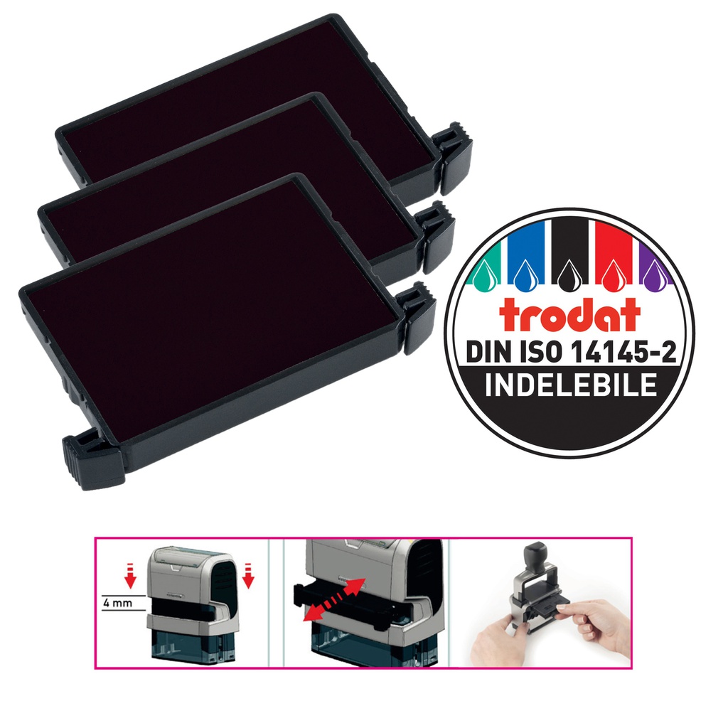 Blister da 3 tamponi 6/4750 nero Trodat