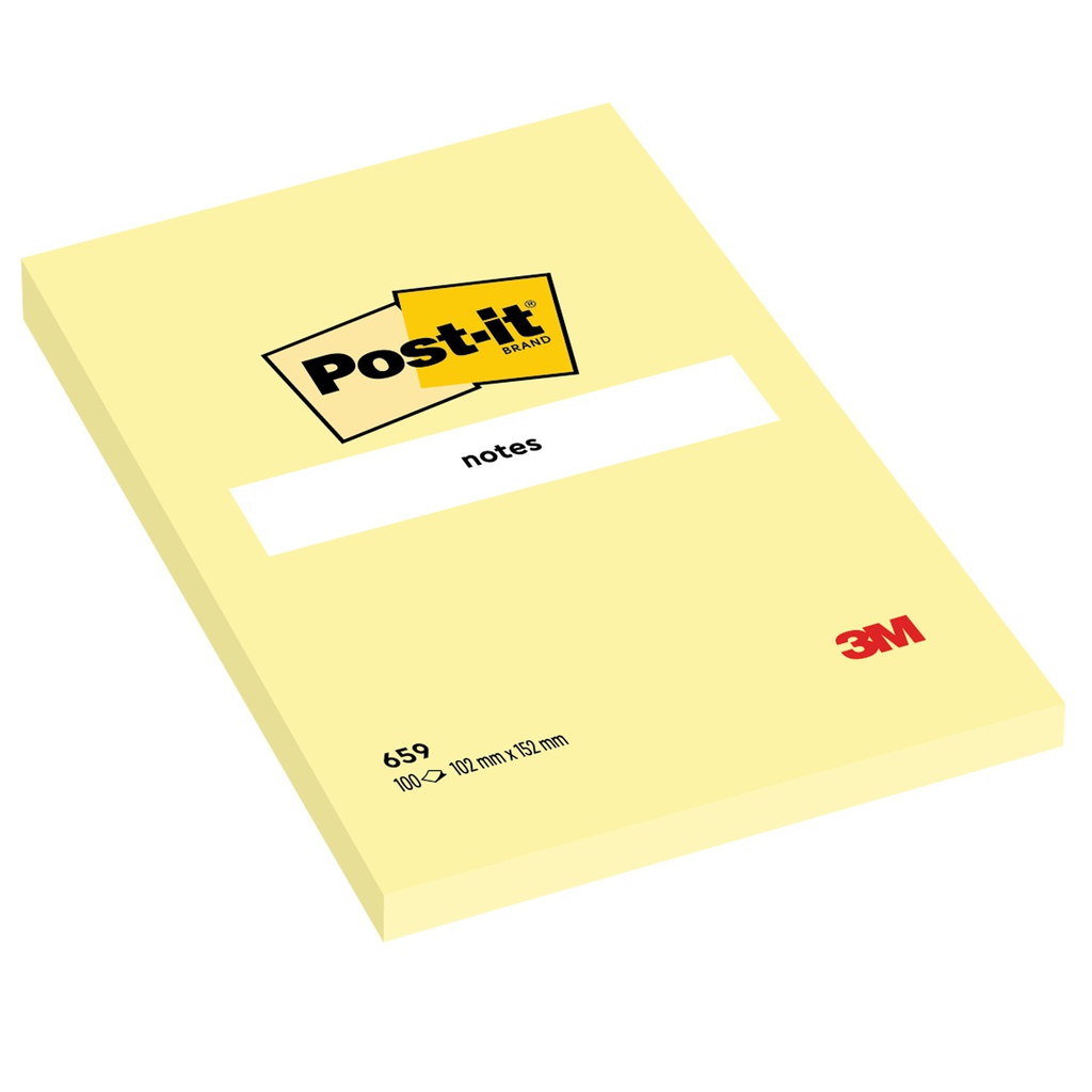 BLOCCO 100fg Post-it® Giallo Canary 102x152mm 659
