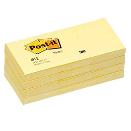 BLOCCO 100fg Post-it® Giallo Canary 38x51mm 653