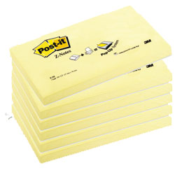 BLOCCO 100fg Post-it® Super Sticky Z-Notes R350 Giallo Canary 76x127mm