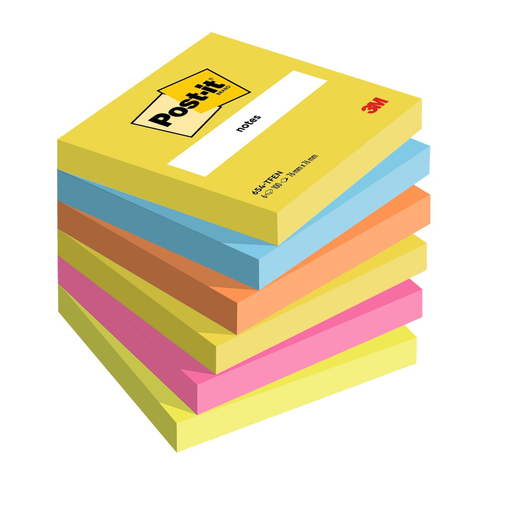 BLOCCO 100foglietti Post-it® 76x76mm 654-TFEN ENERGY 72GR ASSORTITO