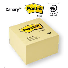 BLOCCO CUBO 450fg Post-it® Giallo Canary 76x76mm 636-B