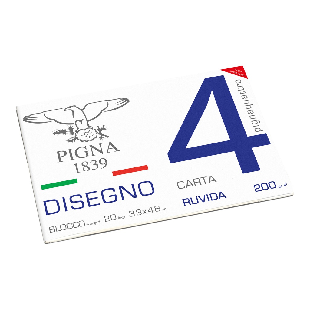 BLOCCO DISEGNO PIGNA4 33x48cm 4 angoli 20fg 200gr ruvido
