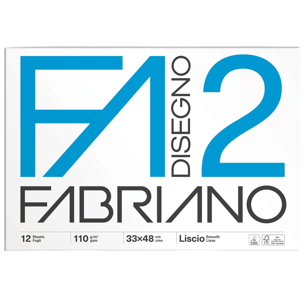 BLOCCO FABRIANO2 (33X48CM 12FG 110GR LISCIO COLLATO