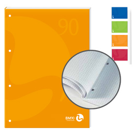 BLOCCO NOTES COLLATO lato lungo A4 4fori 90gr 50fg 1rigo cop.250gr BM