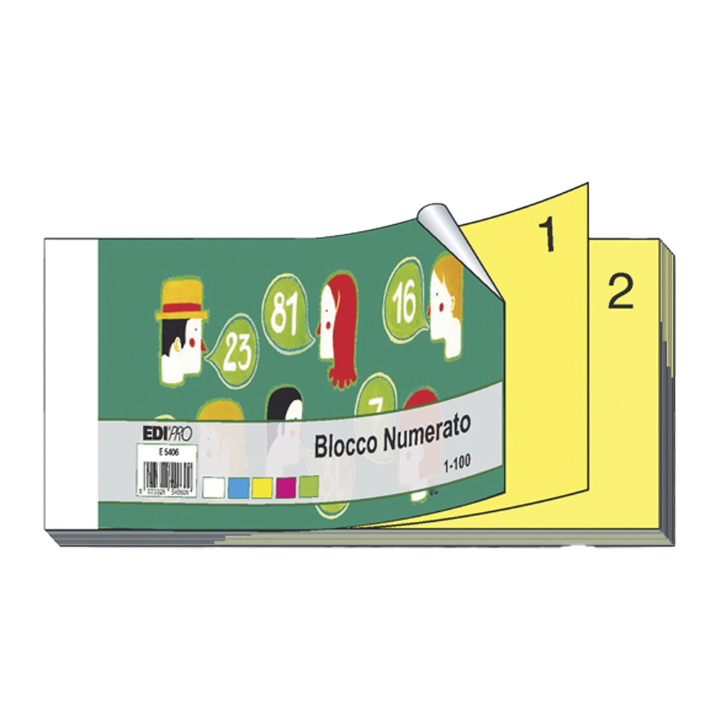 BLOCCO NUMERATO 1-100 2 SEZ. 6X13 E5406NEW
