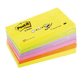 BLOCCO Post-it® Super Sticky Z-Notes 76x127mm 100fg R350NR ASSORT.NEON