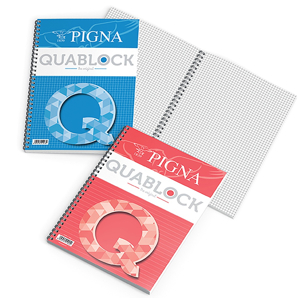 BLOCCO SPIRALATO 22x29,7cm 4fori 1rigo 80gr 120fg QUABLOCK ORIGINAL PIGNA
