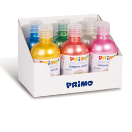 Box 6 tempera colori perlati 300ml colori assortiti PRIMO