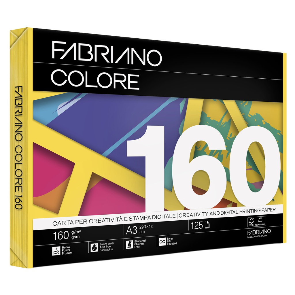 Carta Fabriano Colore A3 160gr 125fg col.tenui cedro