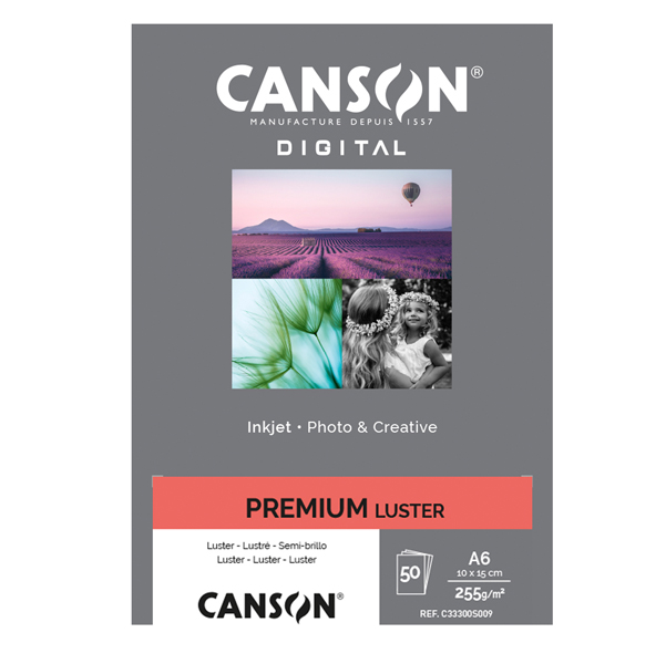 Carta InkJet PREMIUM 10x15cm 50fg 255gr Lustre RC Canson (Delist