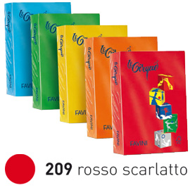 Carta LECIRQUE A4 80gr 500fg rosso scarlatto 209 FAVINI