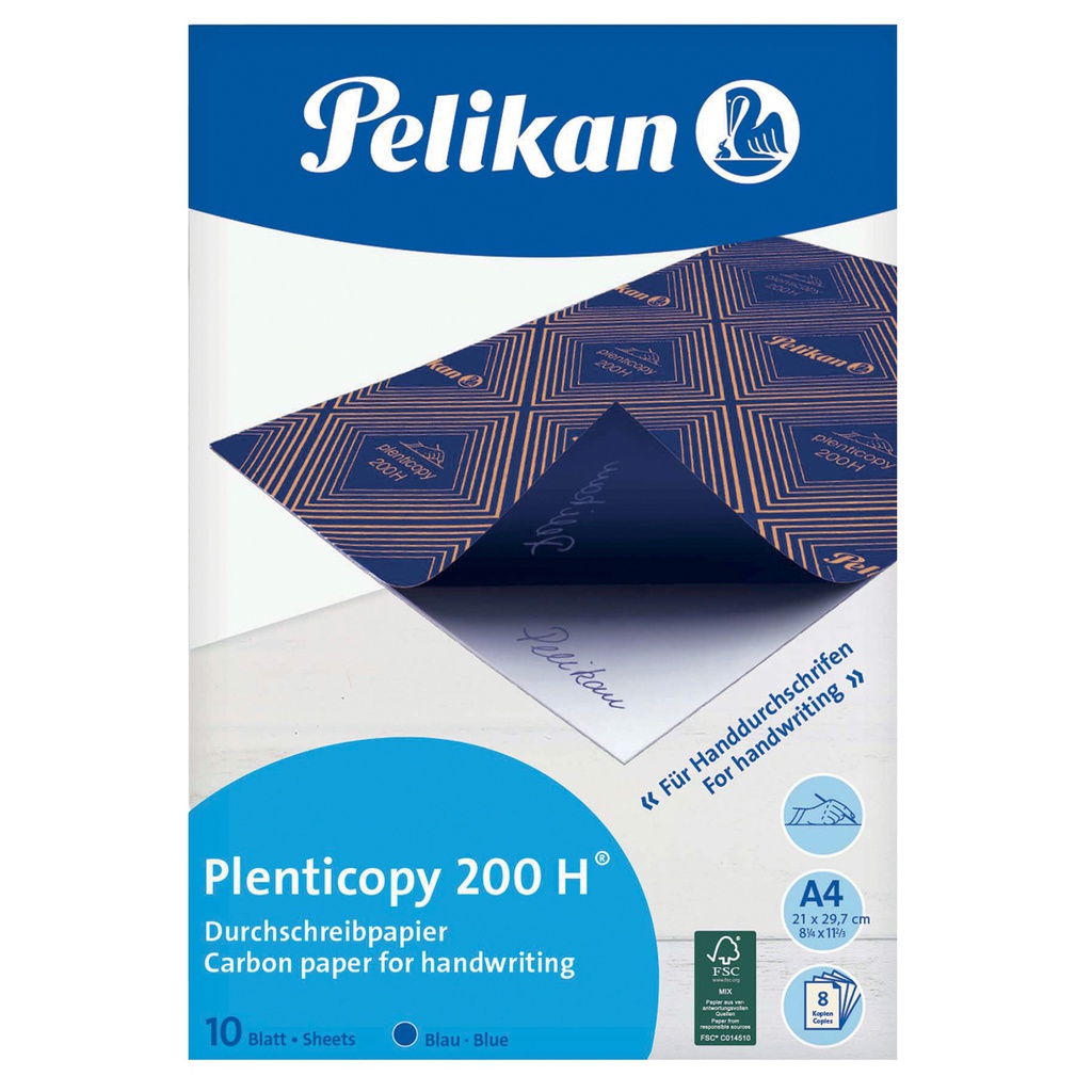 CARTA RICALCO BLU PLENTYCOPY200 10FG 21X29,7CM PELIKAN