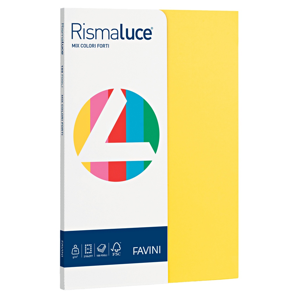 Carta RISMALUCE SMALL A4 90gr 100fg mix 5 colori FAVINI